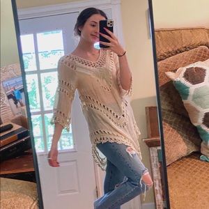 EARTHBOUND WOVEN CREAM TOP OR BIKINI COVERUP